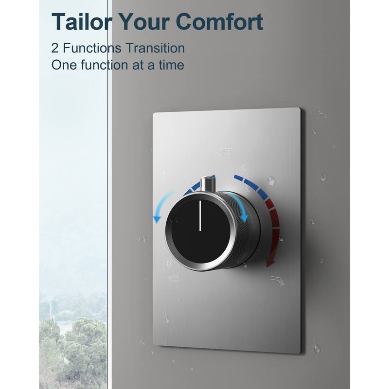 GRANDJOY 8 inch Wall Mount Rainfall Shower Head with Tub Spout Combo